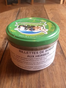 Rillettes de bœuf aux herbes 200 grs